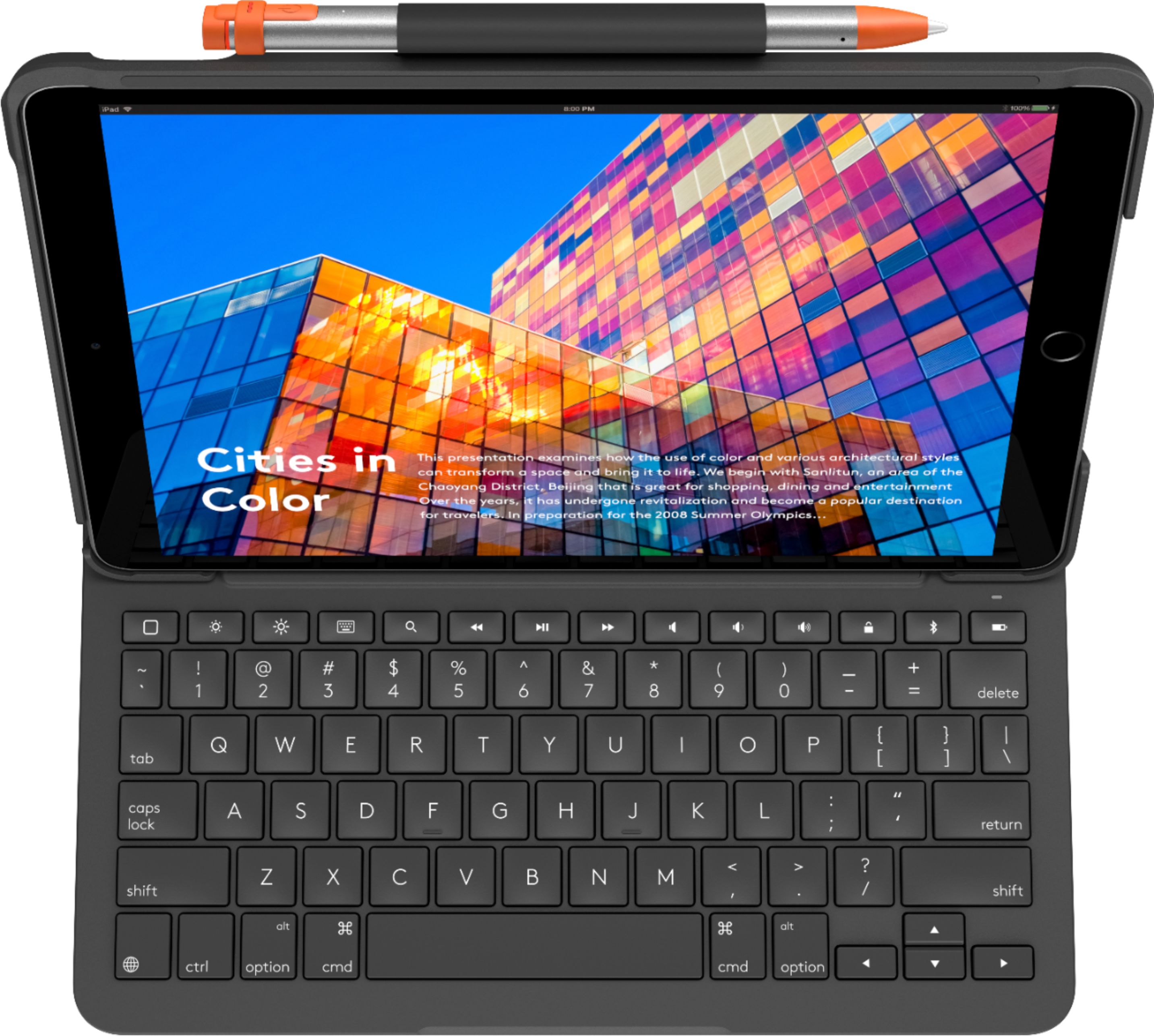 Best Buy: Logitech Slim Folio Wireless Keyboard for Apple® iPad® Air 10 ...