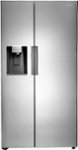 Front. Insignia™ - 26 5/16 Cu. Ft. Side-by-Side Refrigerator - Stainless Steel.