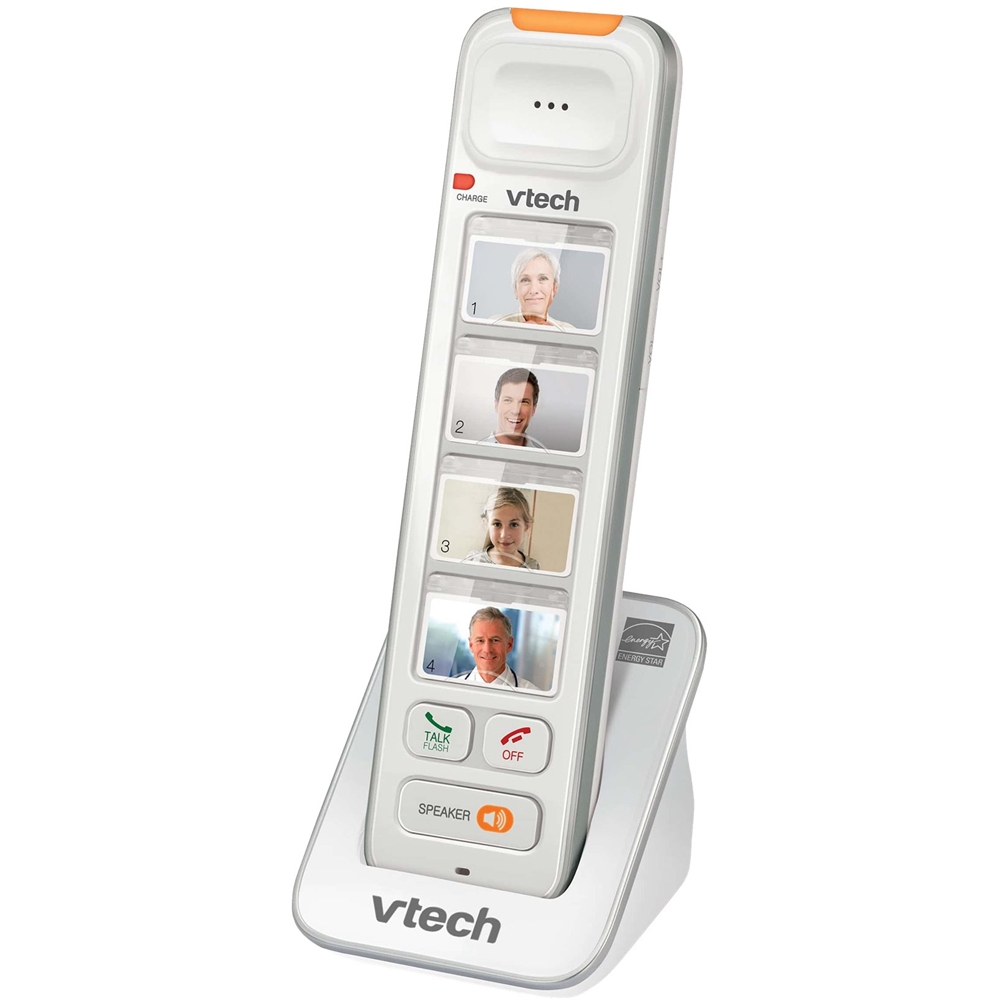 Angle View: VTech - SN5307 Amplified DECT 6.0 Cordless Expansion Handset - White