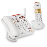 VTech - Amplified Corded/Cordless Answering System with Big Buttons Display - White - Angle_Zoom