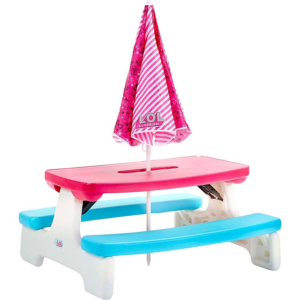 Angle View: LOL Surprise Birthday Party Kids Picnic Table With Umbrella, Great Gift for Kids Ages 4 5 6+