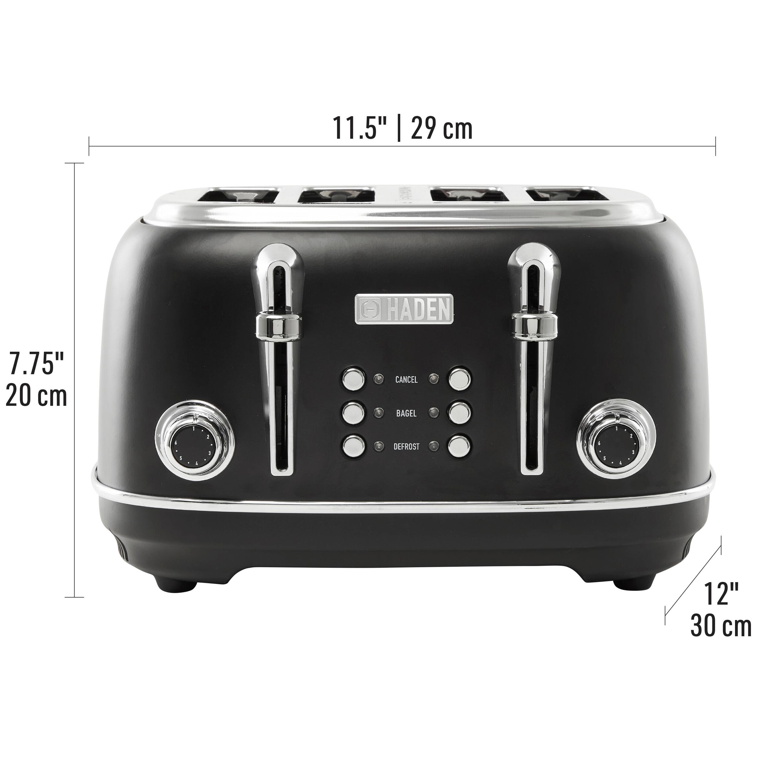 Alt View 14. Haden - Heritage 4 Slice Toaster - Black/Chrome.