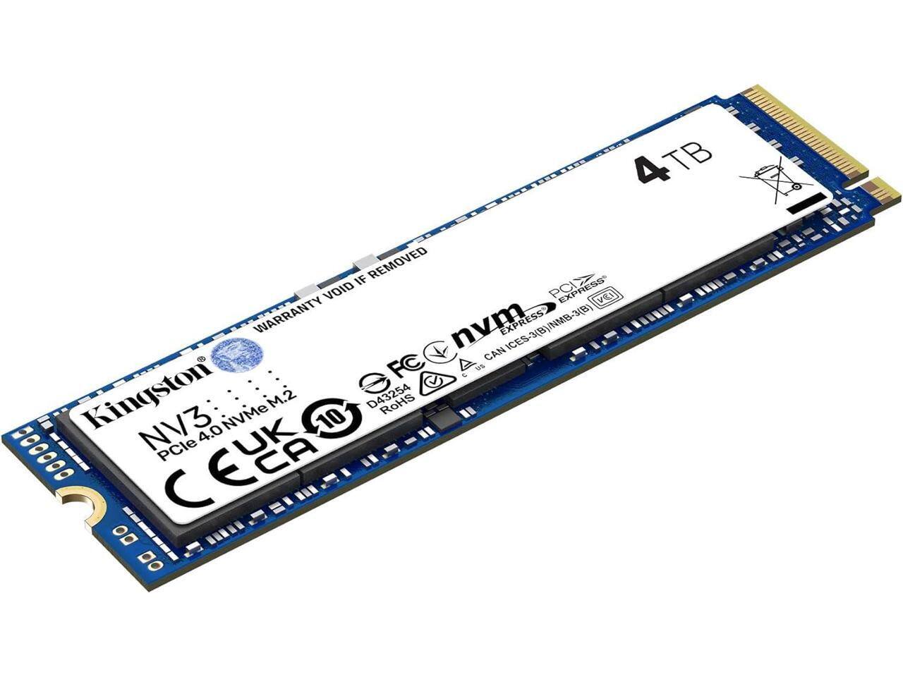 S T ES 4  IF REMOVED VOID PC EXPRESS VEI WARRANTY nvm EXPRESS ICES-3(B)/NMB-3(B) V ICES-3(B)  CAN US C i Kingston NV3 4.0 NVMe M.2 10 D43254 RoHS  9 CLK PCle CA - C  B D D