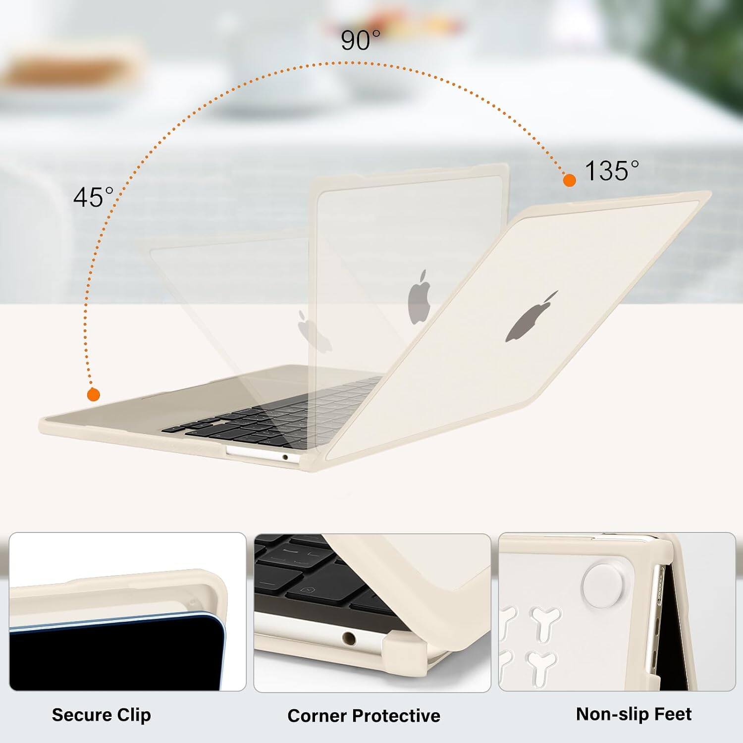 90°
45°
135°

Secure Clip
Corner Protective
Non-slip Feet