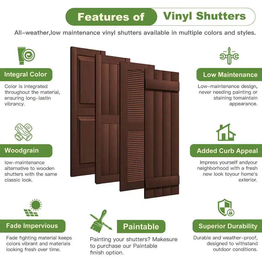 Kadyn Decorative Faux Shutters, Sturdy, Hassle Free Design for Indoor ...