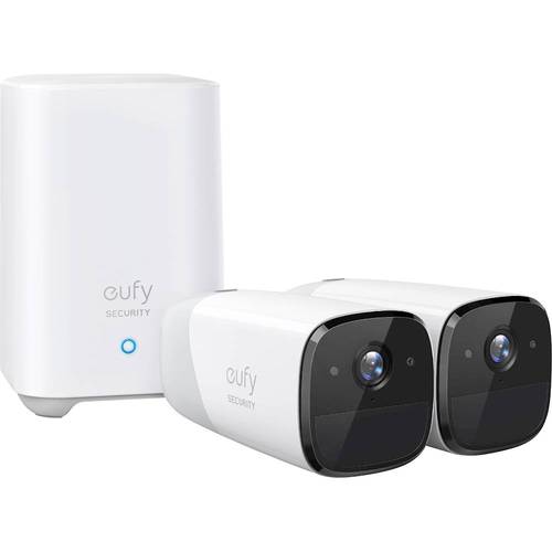 Eufy - eufyCam 2, 2-Camera Indoor/Outdoor Wire-Free 1080p 16GB Surveillance System - White was $349.99 now $224.99 (36.0% off)