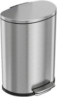 iTouchless - SoftStep 13.2-Gal. Half-Round Trash Can - Silver - Angle_Zoom