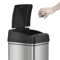 Alt View Zoom 12. iTouchless - 13 Gallon Touchless Sensor Trash Can with Pet-Proof Lid and AbsorbX Odor Control, Stainless Steel Automatic Kitchen Bin - Silver.