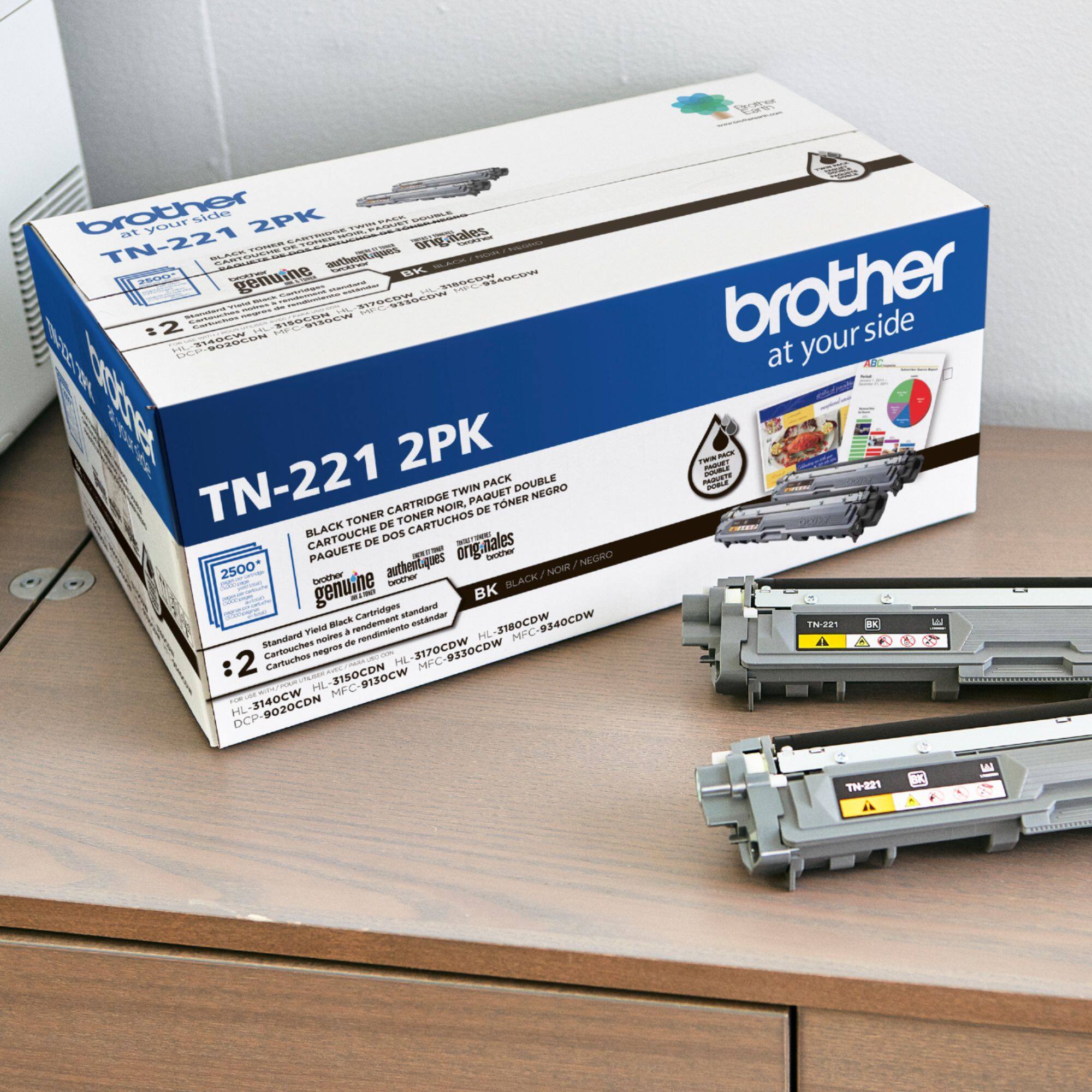 Alt View 12. Brother - TN-221 2-Pack Standard Capacity - Black Toner Cartridges - Black.