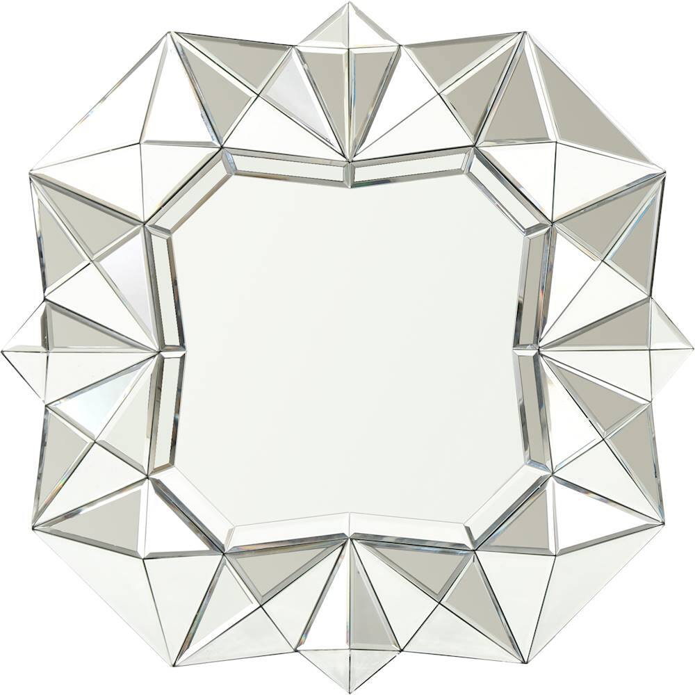 Angle View: Noble House - Hybart Geometrical Square Wall Mirror - Silver