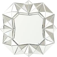 Noble House - Hybart Geometrical Square Wall Mirror - Silver - Angle_Zoom
