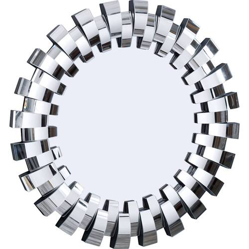 Noble House - Burkville Round Curved Mirror - Silver