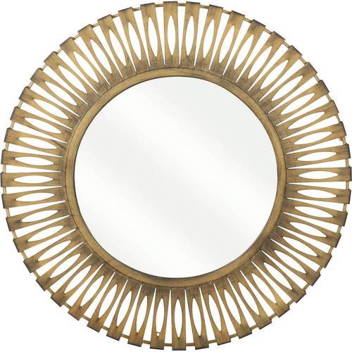 Noble House - Cottonwood Circular Wall Mirror - Gold/Clear