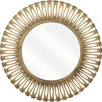 Noble House - Cottonwood Circular Wall Mirror - Gold/Clear - Angle_Zoom