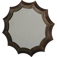 Noble House - Newtonville Round Sun Mirror - Brown - Left_Zoom