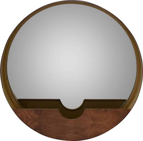 Noble House - Hotevilla Round Minimalistic Mirror - Brown