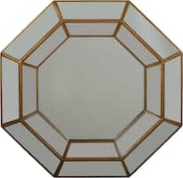 Noble House - Capshaw Modern Octagon Mirror - Gold - Angle_Zoom