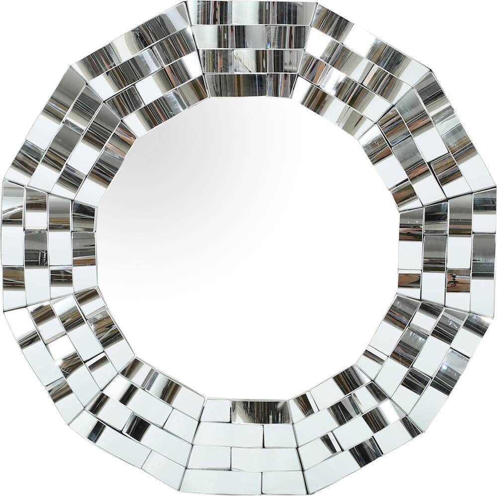 Angle View: Noble House - Clopton Geometric Wall Mirror - Silver