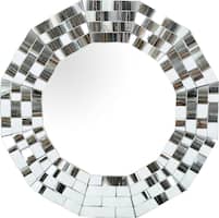 Noble House - Clopton Geometric Wall Mirror - Silver - Angle_Zoom
