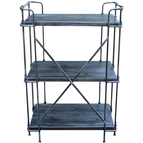 Noble House - Falun Industrial 3-Shelf Bookshelf - Dark Gray