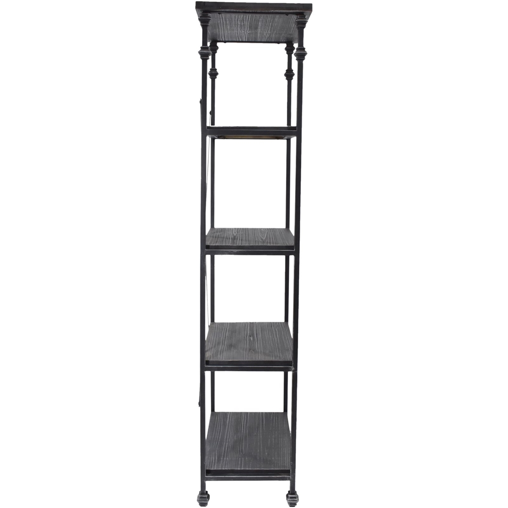 Angle View: Noble House - Keeline Industrial Iron & Firwood 5-Shelf Bookcase - Pewter