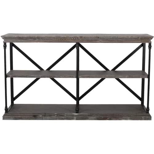 Noble House - Alcova Industrial 3-Shelf Bookcase - Dark Tan