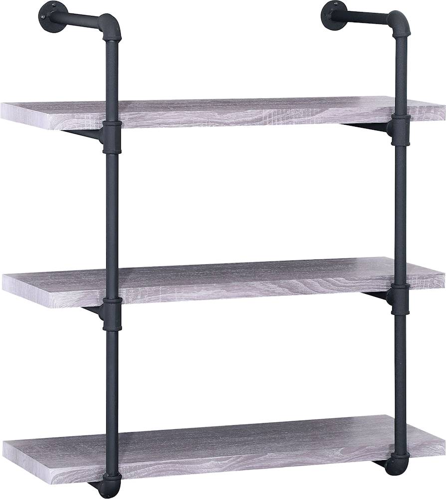 Angle View: Noble House - Conrath Iron & Firwood 4-Shelf Bookcase - Antique