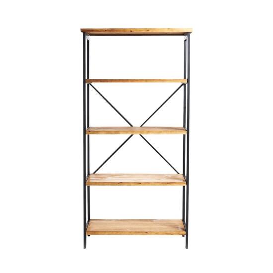 Noble House Conrath Iron & Firwood 4-Shelf Bookcase Antique 296929 ...