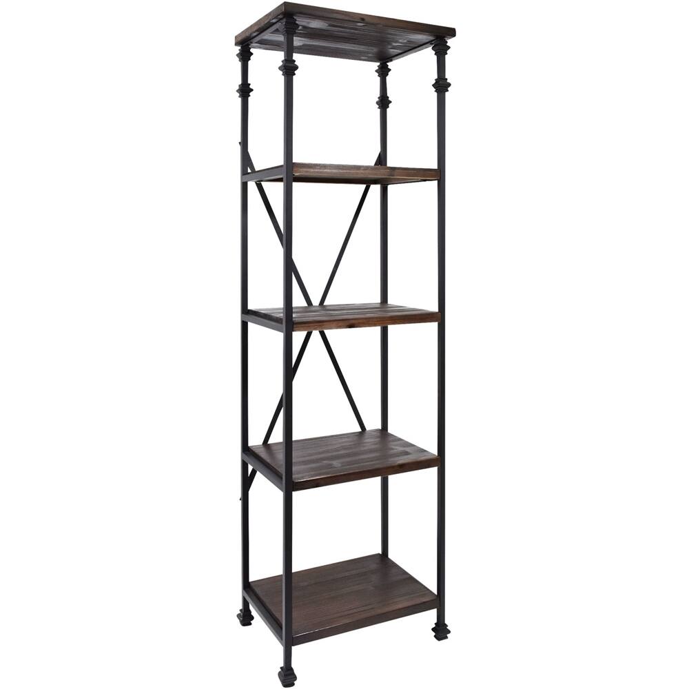 Best Buy: Noble House Pepin Industrial 4-Shelf Bookshelf Dark Walnut 309212