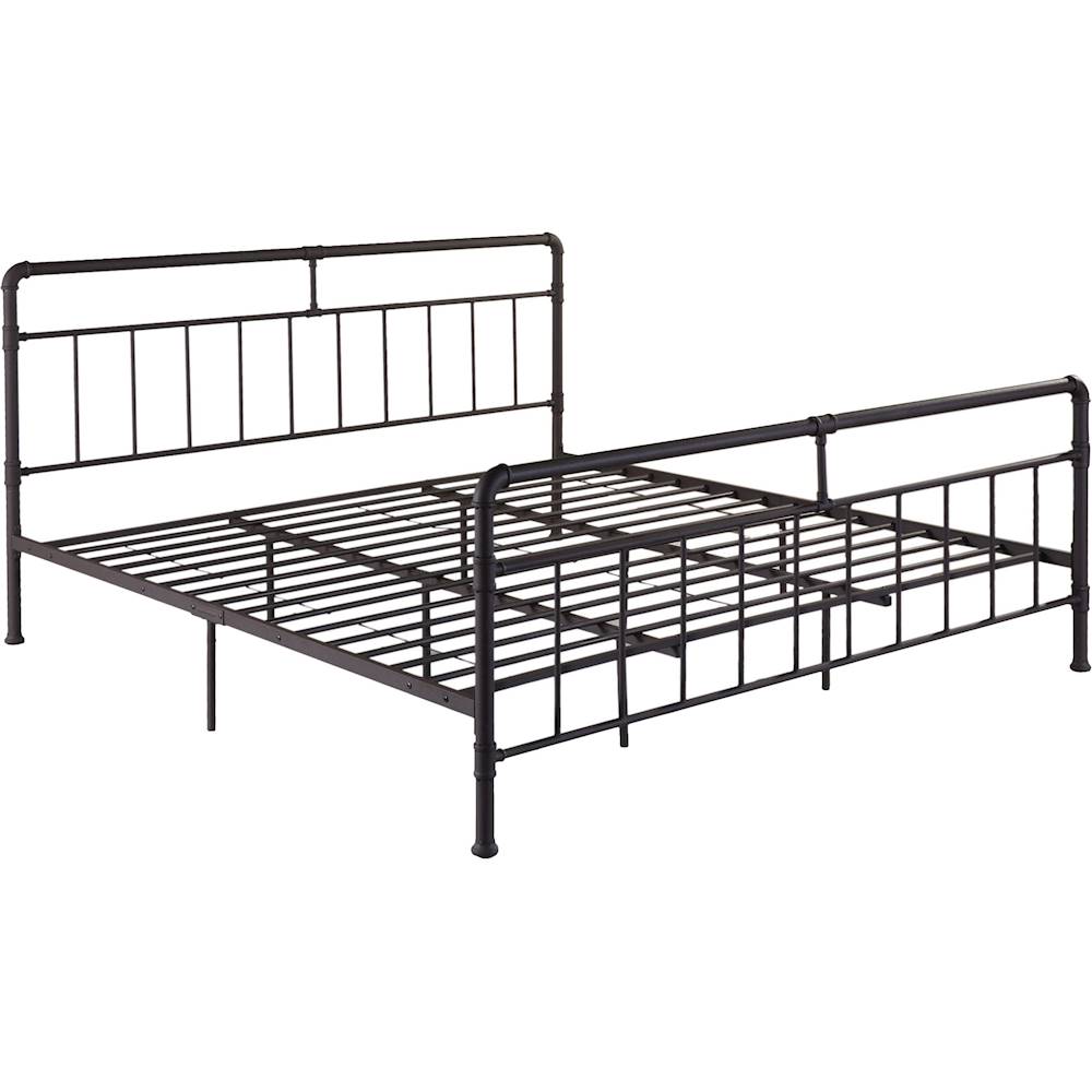 Angle View: Noble House - Whately Industrial 79.8" King Size Iron Bed Frame - Hammered Copper