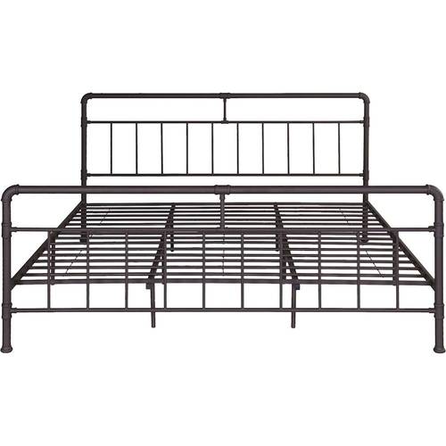 Noble House - Whately Industrial 79.8" King Size Iron Bed Frame - Hammered Copper