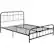 Angle. Noble House - Sodus Industrial 63.8" Queen Size Iron Bed Frame - Hammered Copper.