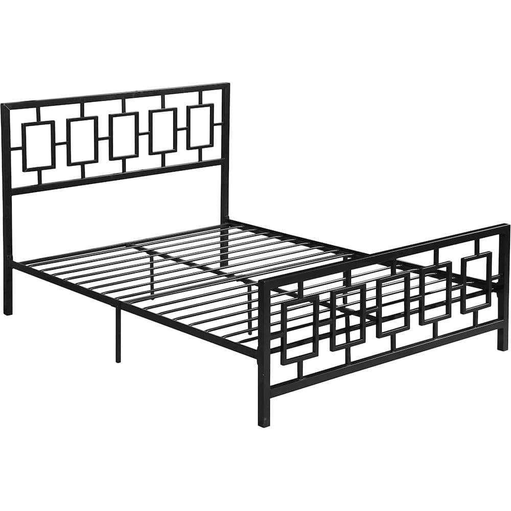 Angle View: Noble House - Lacona 61" Queen Size Iron Platform Bed Frame - Flat Black