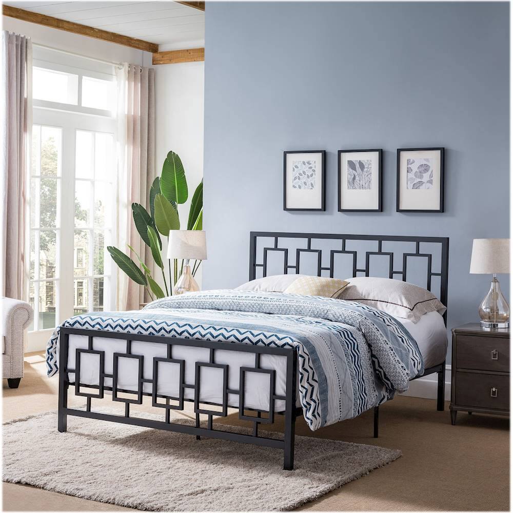 Best Buy Noble House Lacona 61" Queen Size Iron Platform Bed Frame