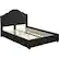 Angle. Noble House - Hobart Fully Upholstered Fabric 87" Queen-Size Bed Frame - Black.