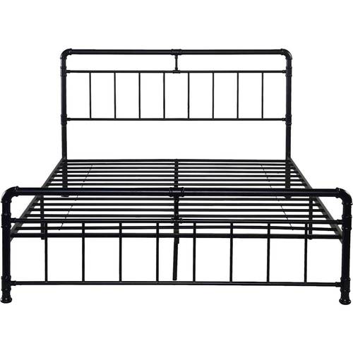 Noble House - Whately Industrial 63.5" Queen Size Iron Bed Frame - Black