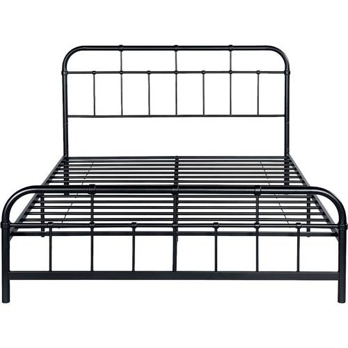 Noble House - Sodus Industrial 63.8" Queen Size Iron Bed Frame - Flat Black