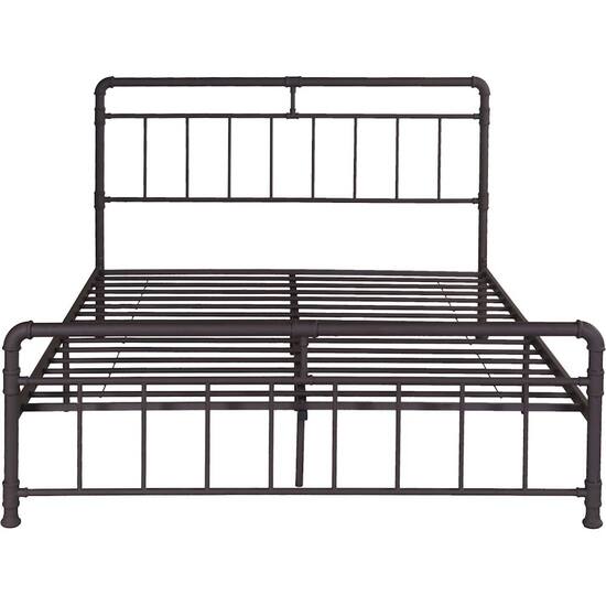 Noble House Whately Industrial 63 5 Queen Size Iron Bed Frame Hammered Copper 307456 Best Buy