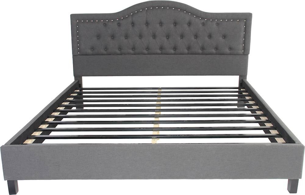 Noble House Otis Fully Upholstered King Size Bed Frame Dark Gray 305782 Best Buy