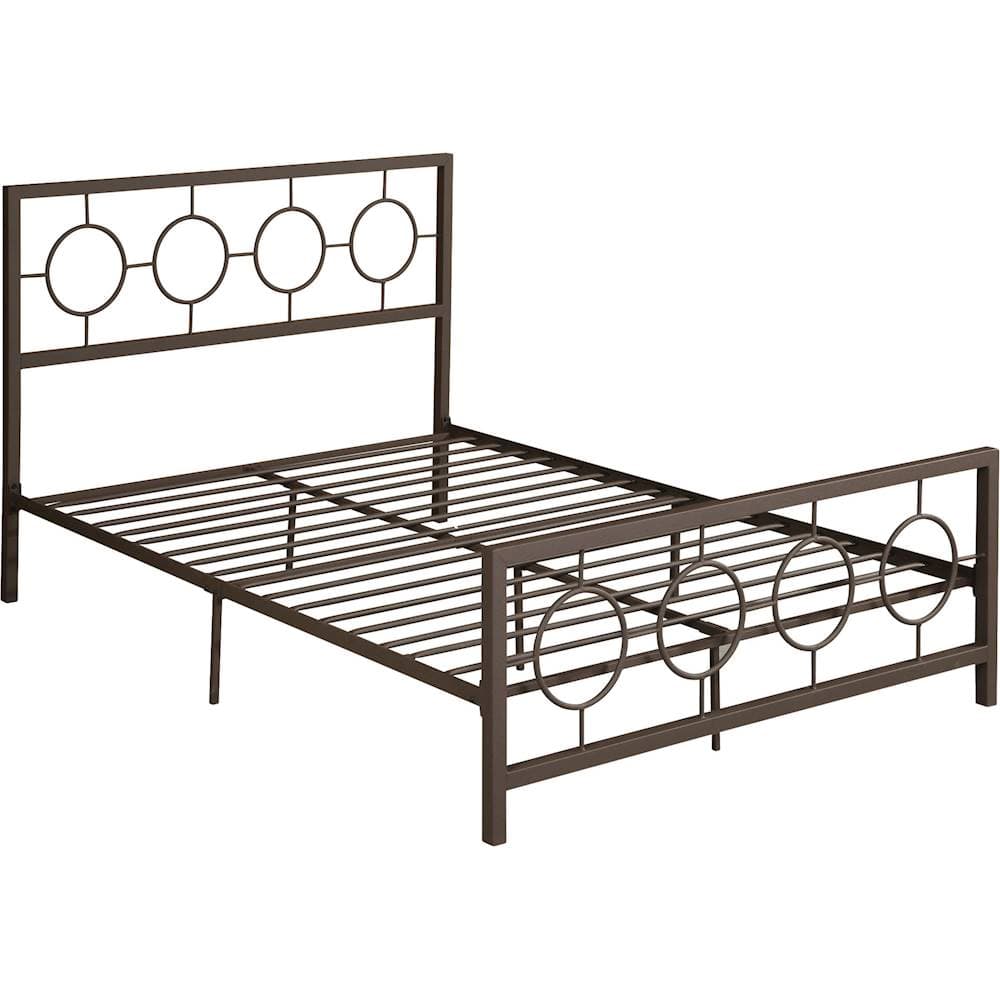 Angle View: Noble House - Fredonia Modern 61" Queen-Size Iron Platform Bed Frame - Hammered Copper