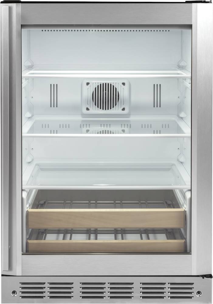 Angle View: Newair 160 Can Outdoor Beverage Refrigerator Cooler, Weatherproof Built-in Fridge in Stainless Steel for Outdoor Kitchen and Patio