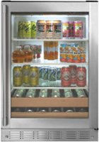 Monogram - 126-Can Beverage Cooler - Stainless Steel - Front_Zoom