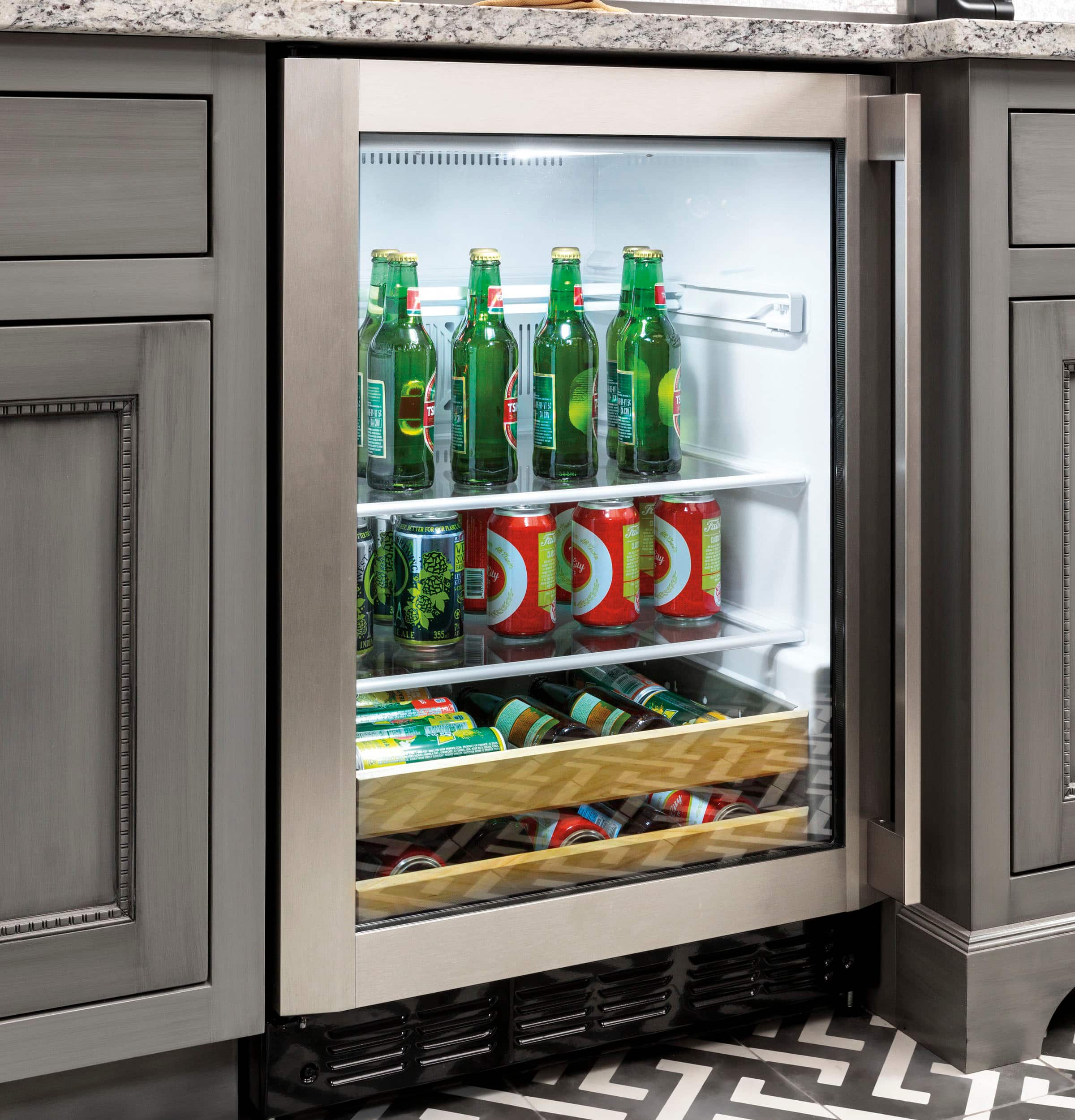 Alt View 13. Monogram - 126-Can Beverage Cooler - Stainless Steel.