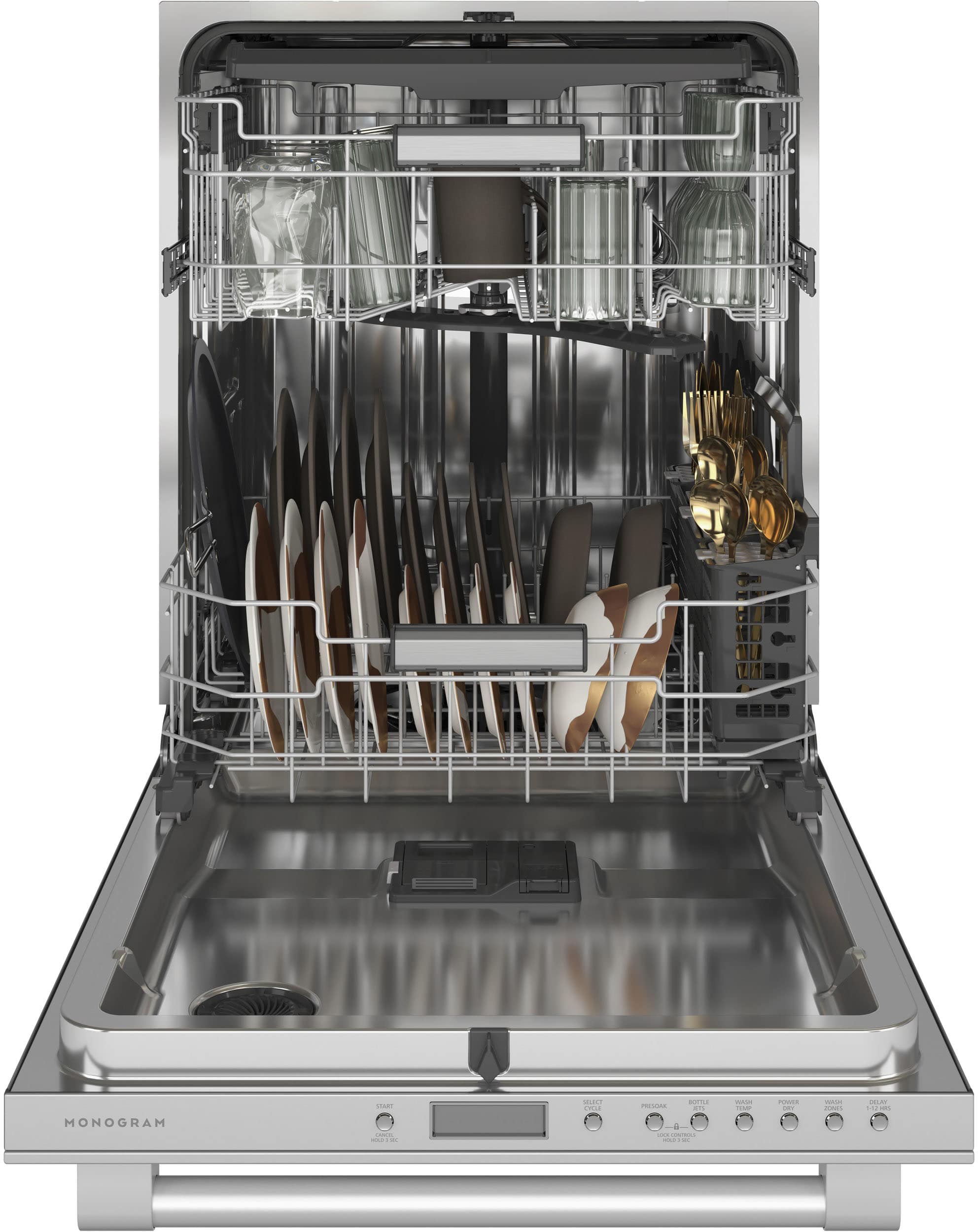 Alt View 2. Monogram - Top Control Smart Built-In Stainless Steel Tub Dishwasher with 3rd Rack and 42 dBA - Stainless steel.