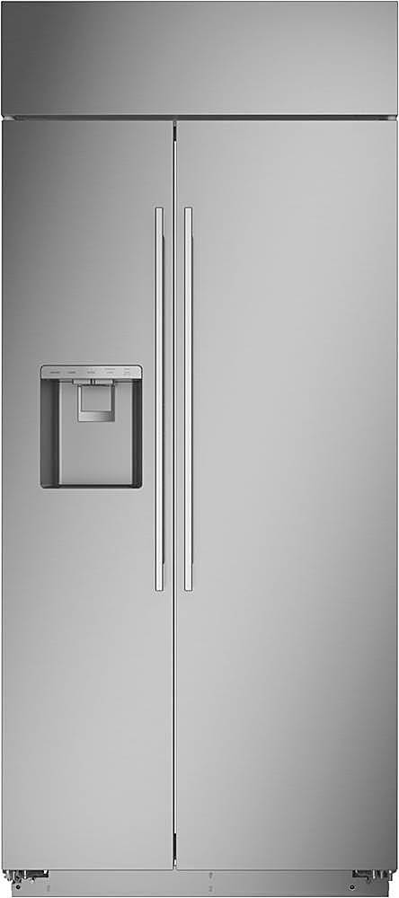 Monogram - 20.4 Cu. Ft. Side-by-Side Built-In Refrigerator with Dispenser - Stainless steel