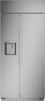 Monogram - 20.4 Cu. Ft. Side-by-Side Built-In Refrigerator with Dispenser - Stainless steel - Front_Zoom