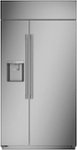 Front Zoom. Monogram - 24.6 Cu. Ft. Side-by-Side Built-In Refrigerator with Dispenser - Stainless Steel.