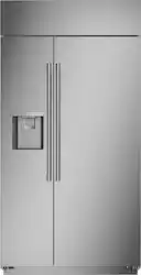 Monogram - 24.6 Cu. Ft. Side-by-Side Built-In Smart Refrigerator with Exterior Ice and Water Dispenser - Stainless Steel - Front_Zoom