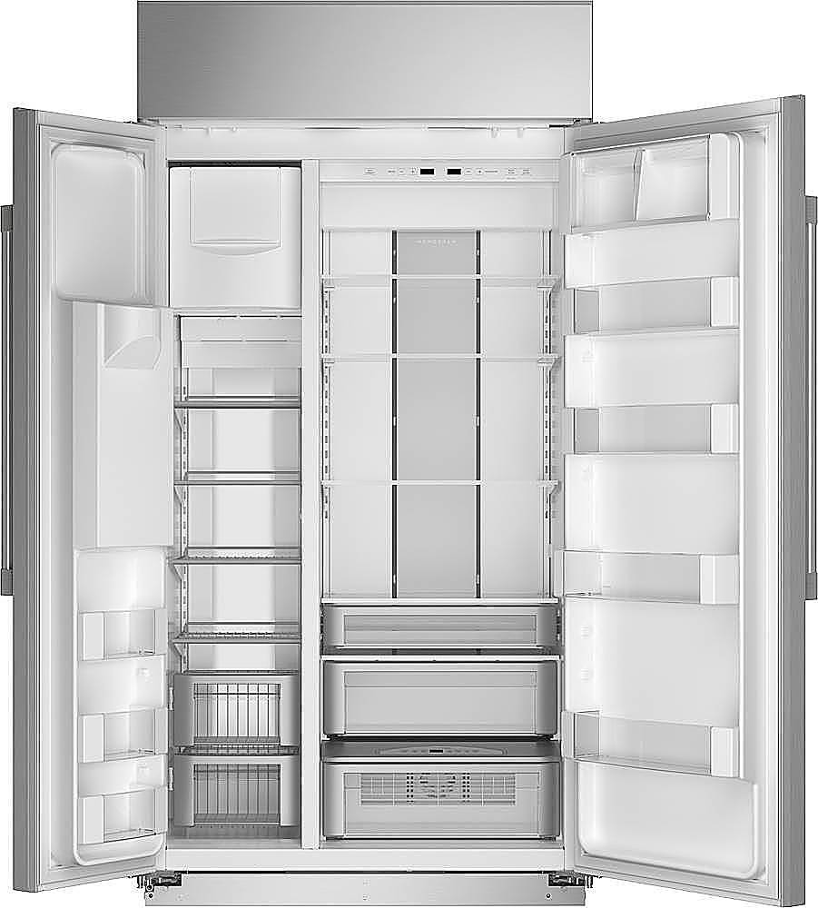 Alt View 2. Monogram - 24.6 Cu. Ft. Side-by-Side Built-In Refrigerator with Dispenser - Stainless Steel.