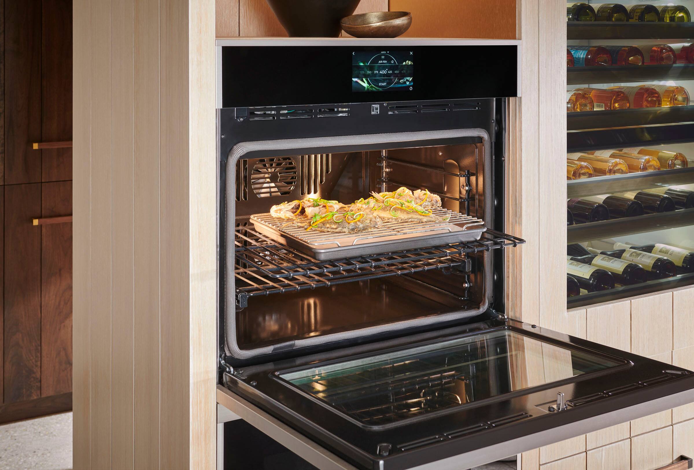 Alt View 15. Monogram - 30" Built-In Double Electric Convection Wall Oven - Stainless Steel.